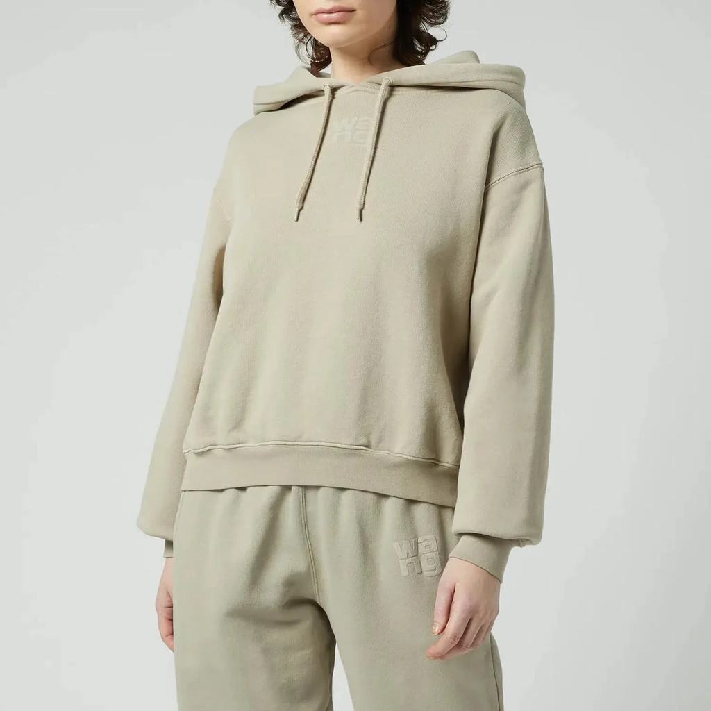 商品Alexander Wang|Alexander Wang Women's Structured Terry Hoodie With Puff Paint Logo - Clay,价格¥1108,第1张图片