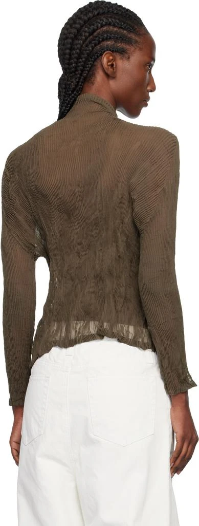 商品Issey Miyake|Khaki Chiffon Twist Cardigan,价格¥4260,第3张图片详细描述