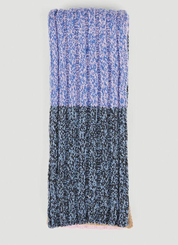 商品Ganni|Ribbed Thin Scarf in Blue,价格¥432,第2张图片详细描述