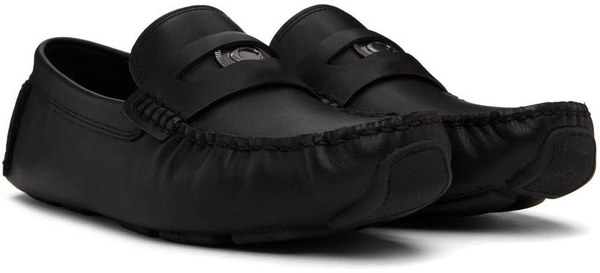 Black Leather Coin Loafers商品第4张图片规格展示
