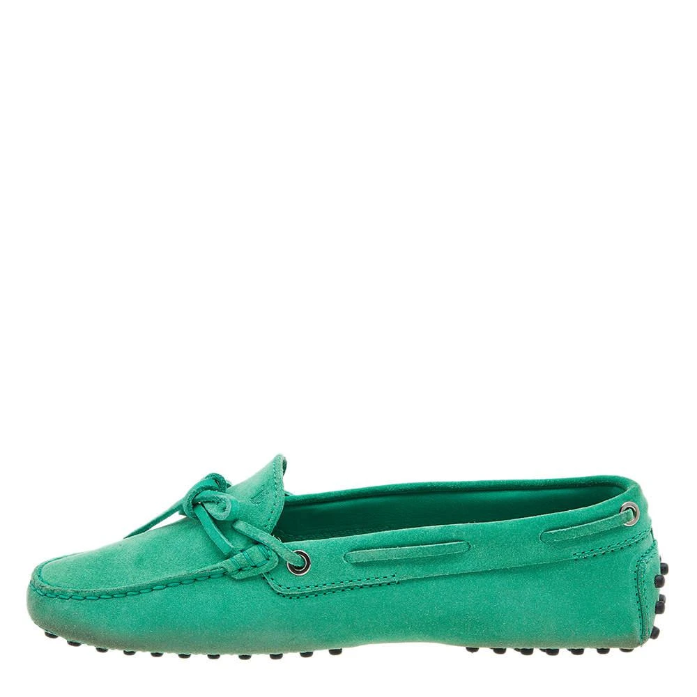 商品[二手商品] Tod's|Tod's Green Suede Bow Slip On Loafers Size 38,价格¥1380,第2张图片详细描述