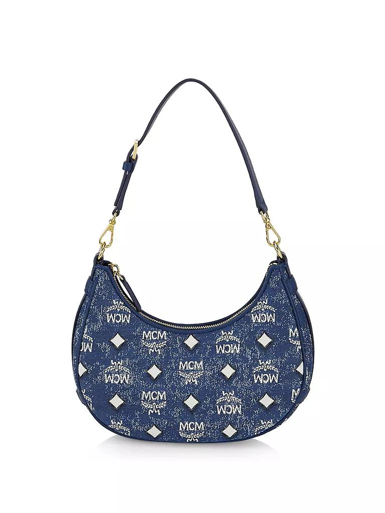 商品MCM|Small Aren Denim Jacquard Hobo Bag,价格¥4669,第1张图片