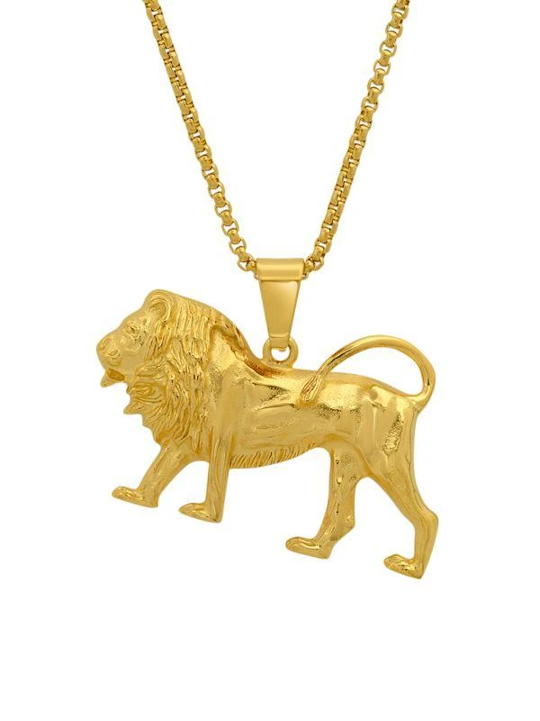 商品Anthony Jacobs|18K Goldplated Stainless Steel Lion Pendant Necklace,价格¥360,第1张图片