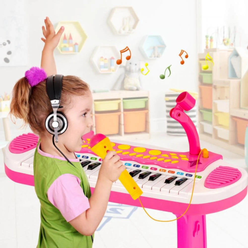 31-Key Kids Piano Keyboard Toy with Microphone and Multiple Sounds for Age 3+-Blue 商品