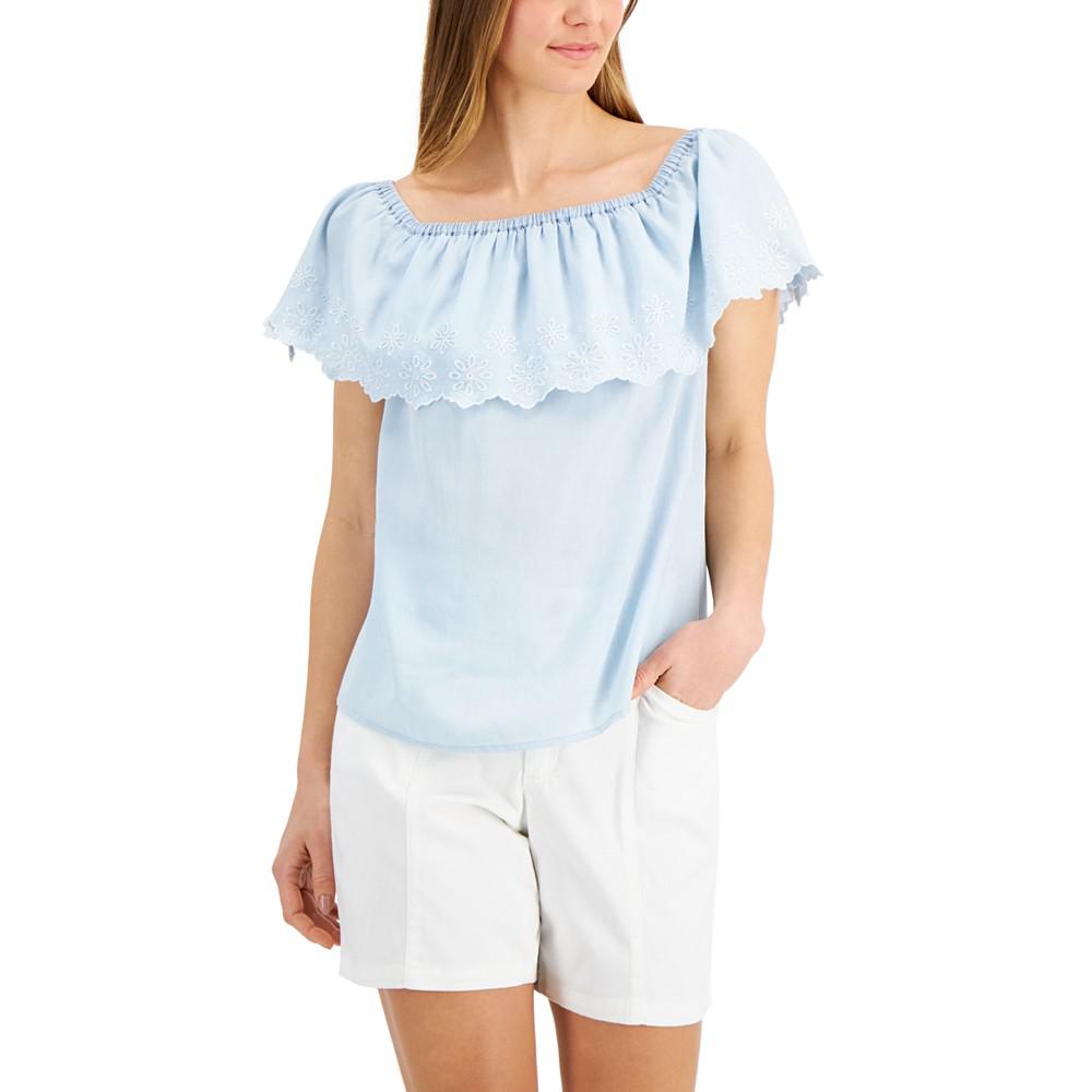 Cotton Off-The-Shoulder Top, Created for Macy's商品第3张图片规格展示