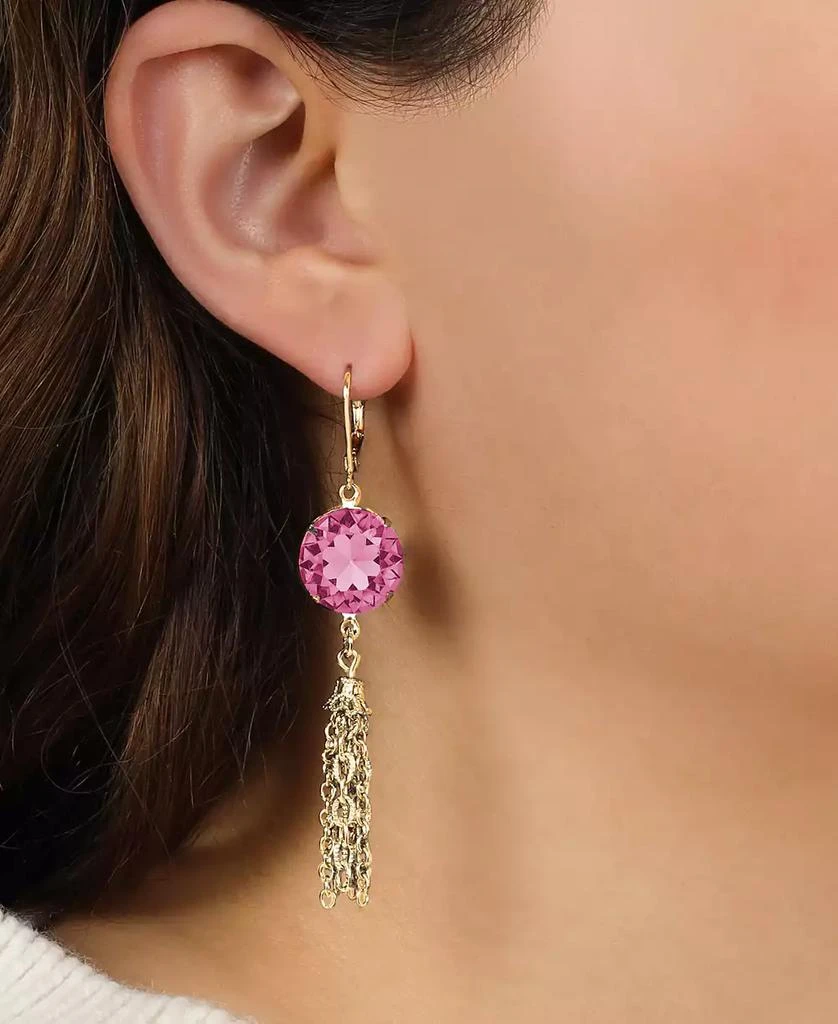 商品2028|Round Crystal Tassel Drop Earrings,价格¥329,第5张图片详细描述