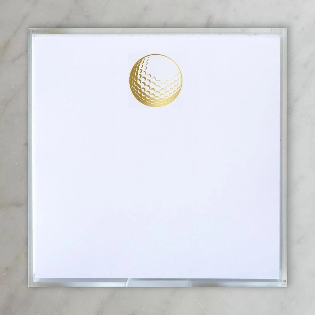 商品Black Ink|Paddie Gold Foil Golf Notepad Set In White,价格¥260,第1张图片