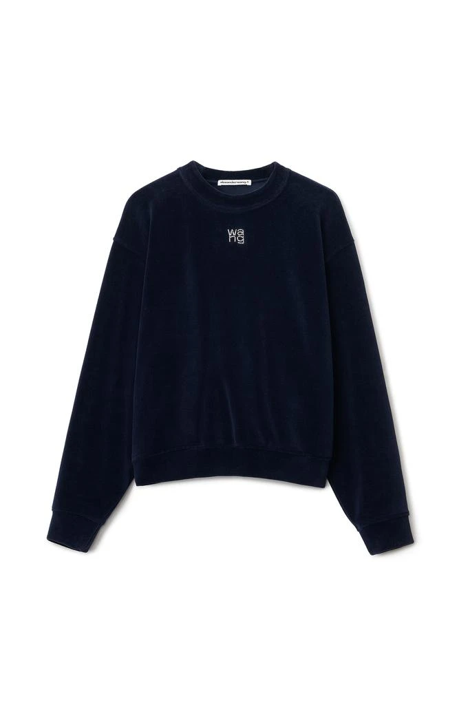 商品Alexander Wang|HOTFIX LOGO SWEATSHIRT IN VELOUR,价格¥1230,第1张图片