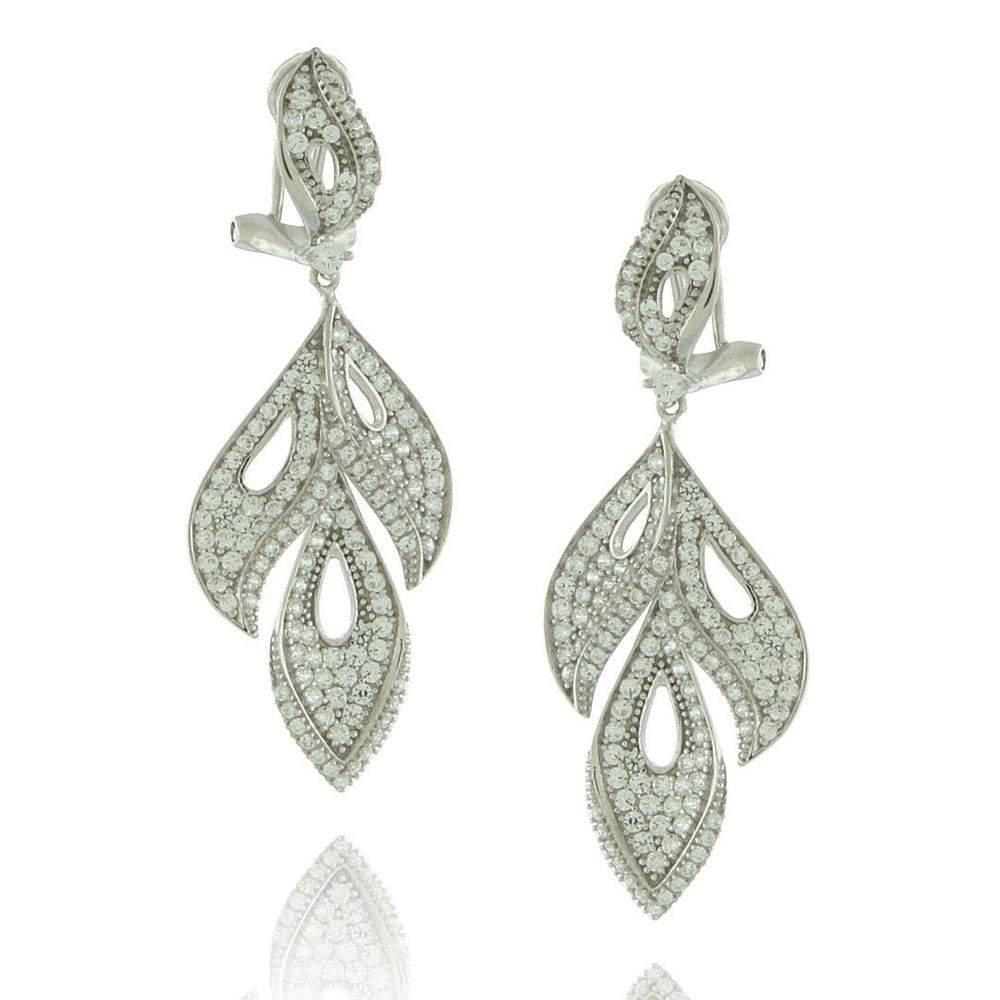 商品Suzy Levian|Suzy Leviann Sterling Silver White Cubic Zirconia Feather Earrings,价格¥3681,第1张图片