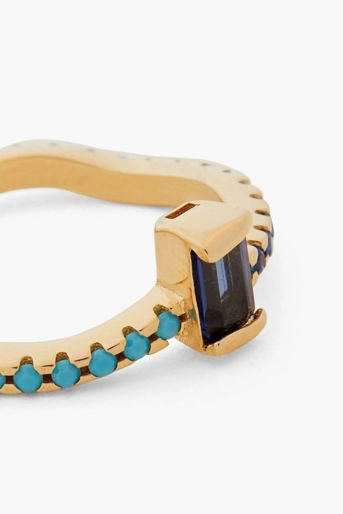 商品Cornelia Webb|24-karat gold-plated, crystal and stone ring,价格¥664,第3张图片详细描述