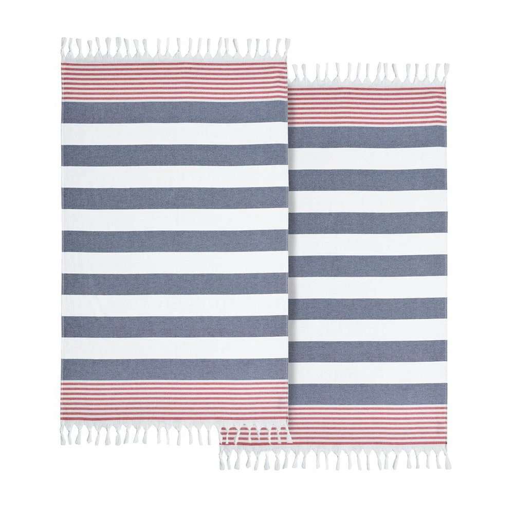 商品Linum Home Textiles|Textiles Patriotic Pestemal Pack of 2 100% Turkish Cotton Beach Towel,价格¥204,第1张图片