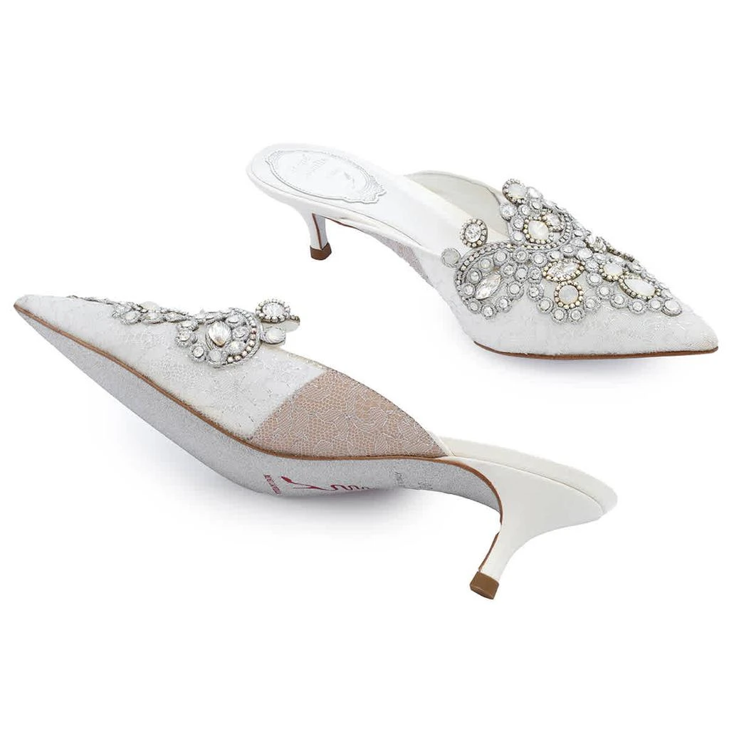 商品Rene Caovilla|Ladies White Veneziana Crystal Jewel Sandals,价格¥4877,第2张图片详细描述