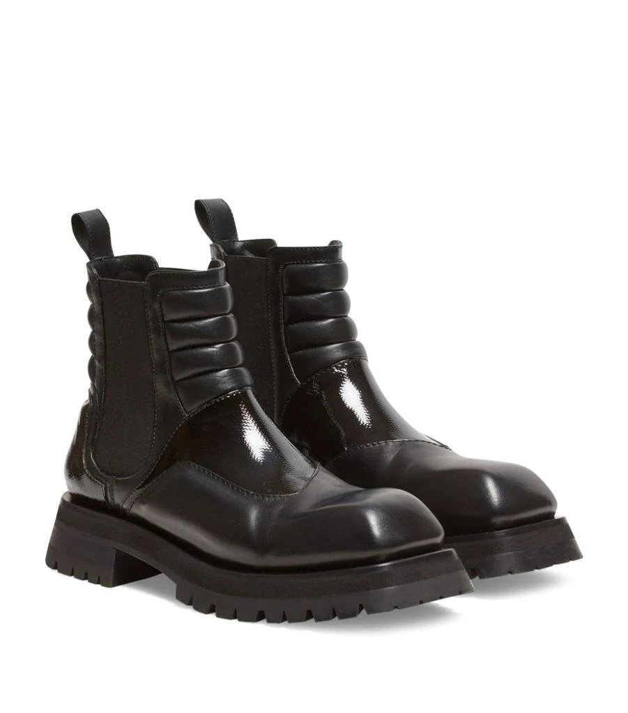 商品Balmain|Leather Quilted Ankle Boots,价格¥10321,第4张图片详细描述