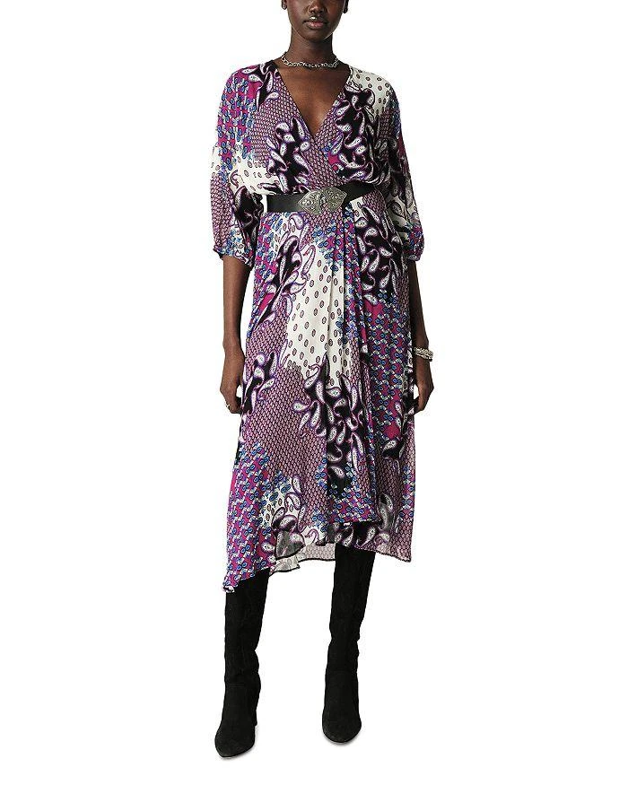 商品ba&sh|Robe Blake Printed Faux Wrap Midi Dress,价格¥1886,第1张图片详细描述