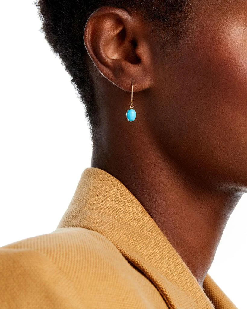 Turquoise Drop Earrings in 14K Yellow Gold 商品