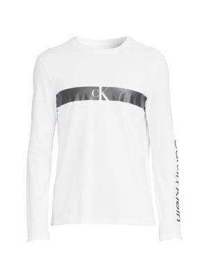 商品Calvin Klein|Box Logo Long Sleeve Crewneck Tee,价格¥188,第4张图片详细描述