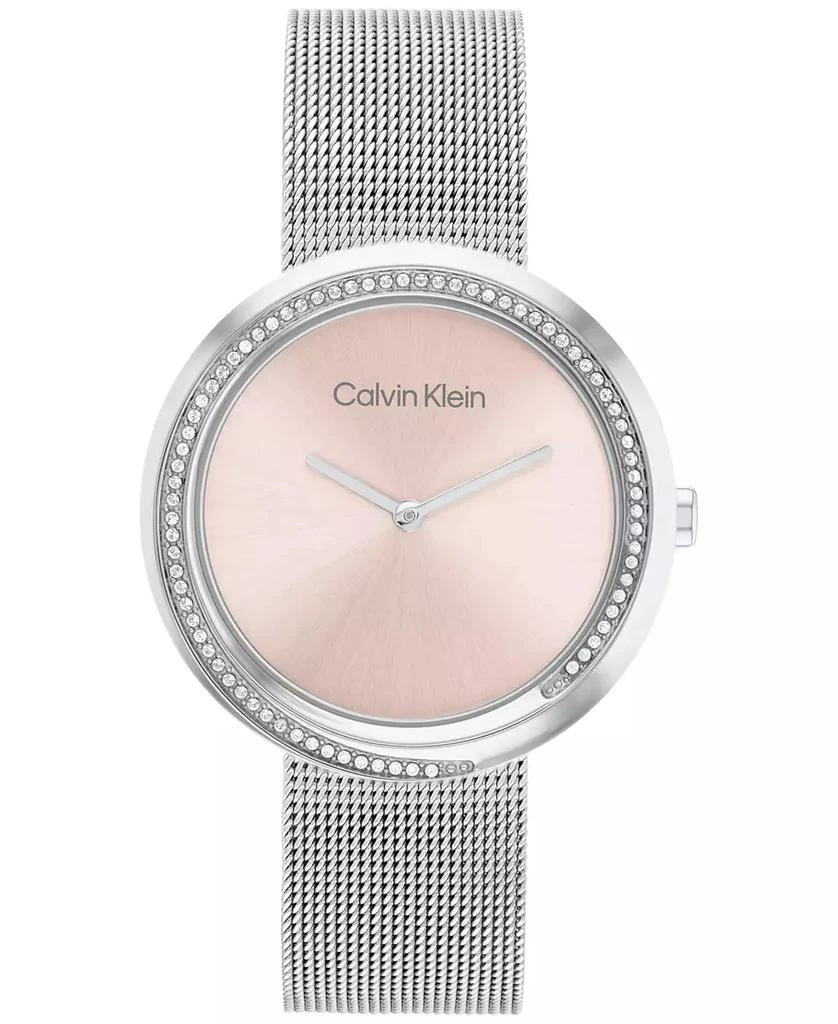 商品Calvin Klein|Women's Stainless Steel Mesh Bracelet Watch 34mm,价格¥877,第1张图片
