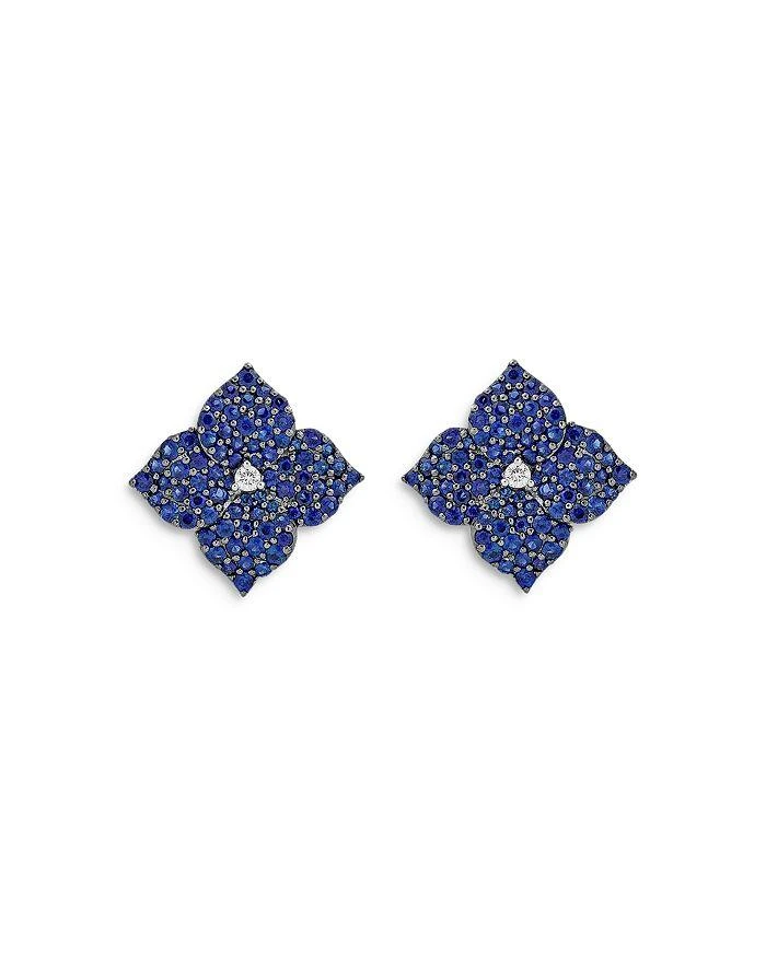 商品Piranesi|18K White Gold Fiore Blue Sapphire & Diamond Pavé Flower Large Stud Earrings,价格¥47872,第1张图片详细描述