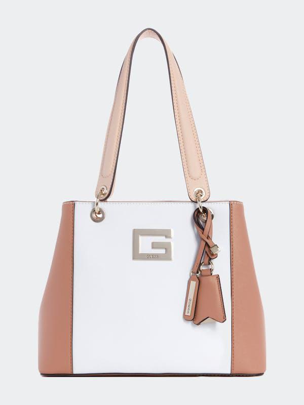 商品GUESS|Womens Kamryn Shopper Top-Handle Bag Nude Multi (Brown),价格¥731,第1张图片