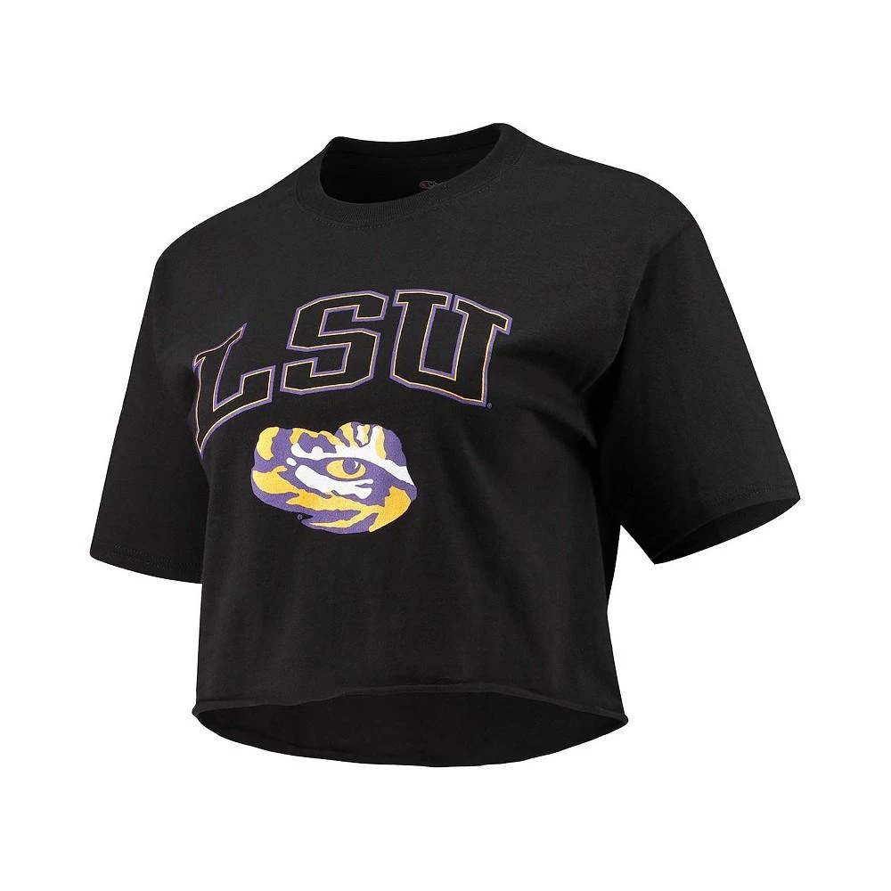 商品CHAMPION|Women's Black LSU Tigers Cropped Boyfriend T-shirt,价格¥262,第3张图片详细描述