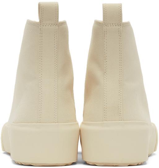 商品Jil Sander|Off-White Canvas High-Top Sneakers,价格¥3920,第6张图片详细描述