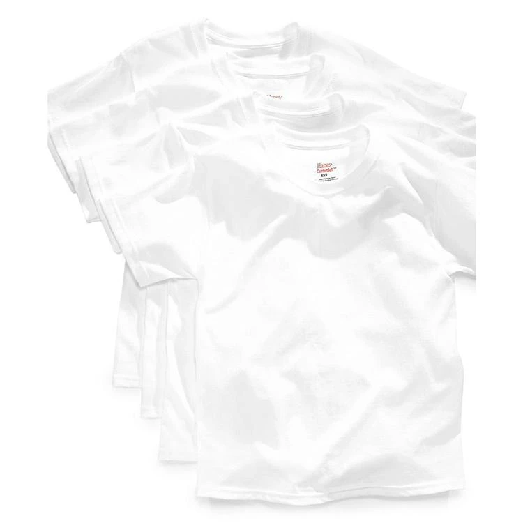 商品Hanes|Platinum 4-Pack White Cotton Undershirts, Little Boys & Big Boys,价格¥114,第1张图片