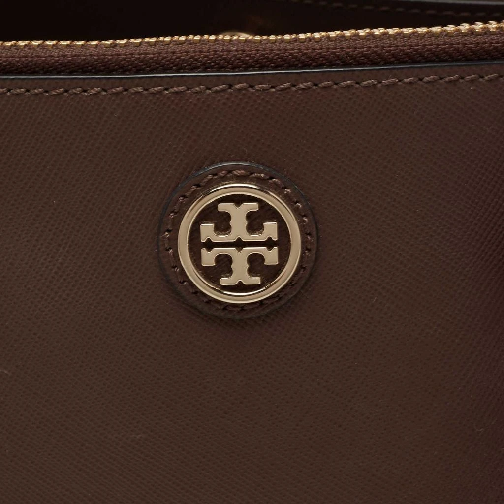 商品[二手商品] Tory Burch|Tory Burch Dark Brown/White Saffiano Leather Robinson Double Zip Tote,价格¥1023,第5张图片详细描述