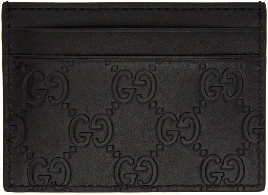 商品Gucci|Black Leather GG Card Holder,价格¥2585,第1张图片