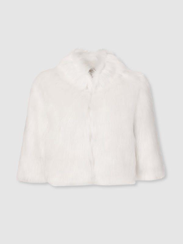 商品Unreal Fur|Desire Cropped Jacket Ivory,价格¥2973,第1张图片