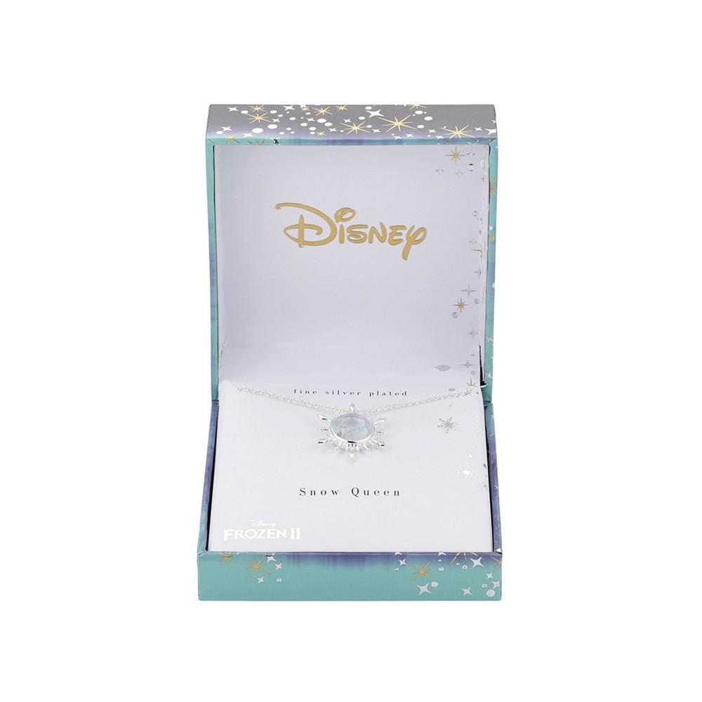 Silver Plated Blue Crystal "Frozen II" Snowflake Pendant Necklace商品第2张图片规格展示
