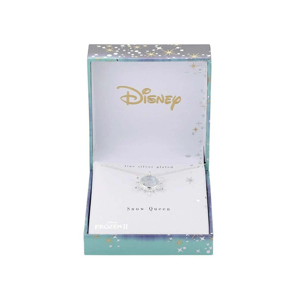 商品Disney|Silver Plated Blue Crystal "Frozen II" Snowflake Pendant Necklace,价格¥191,第2张图片详细描述