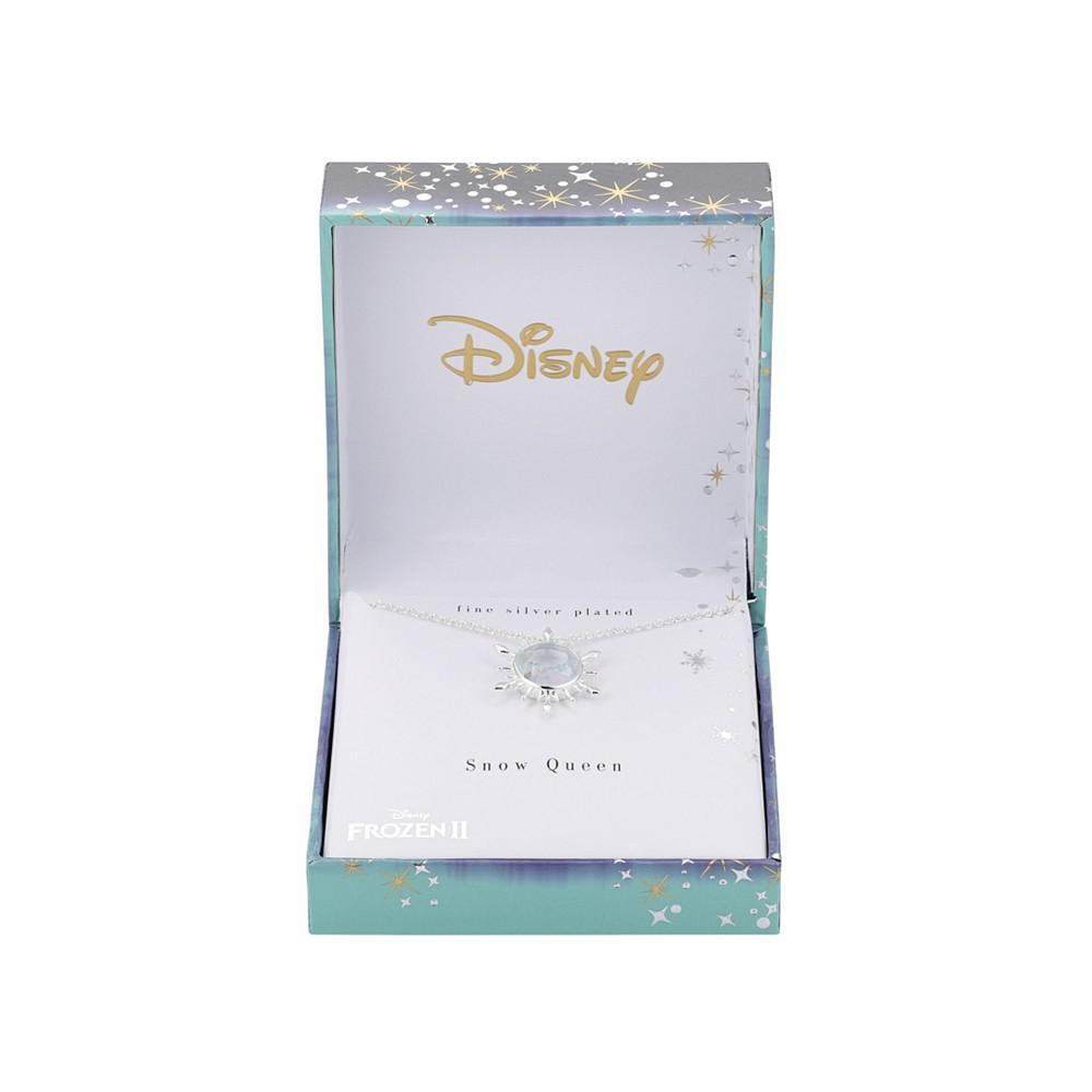 商品Disney|Silver Plated Blue Crystal "Frozen II" Snowflake Pendant Necklace,价格¥111,第4张图片详细描述