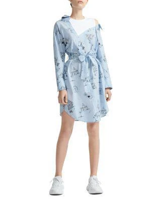 商品Maje|Rasane Printed Tee-Underlay Shirt Dress,价格¥657,第3张图片详细描述