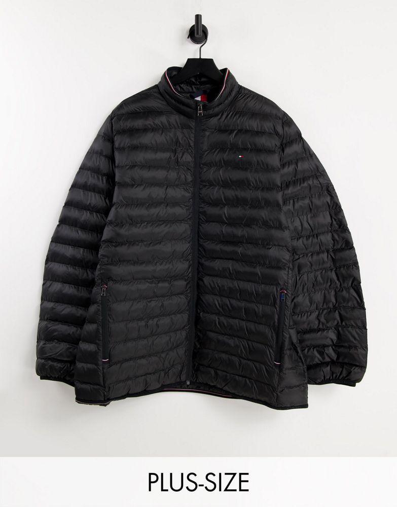 商品Tommy Hilfiger|Tommy Hilfiger Big & Tall packable round jacket in black - BLACK,价格¥1014,第1张图片