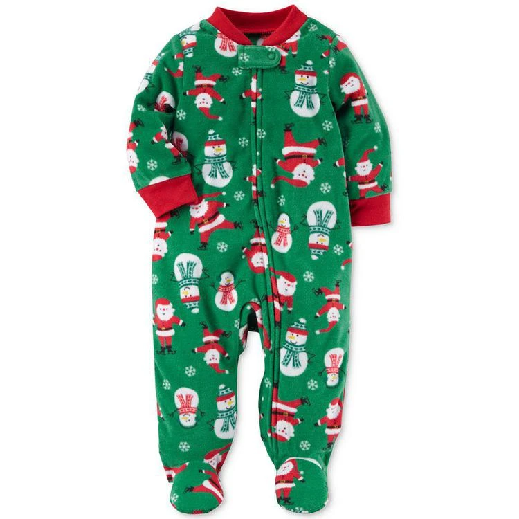 商品Carter's|1-Pc. Santa-Print Footed Coverall, Baby Boys,价格¥35,第1张图片