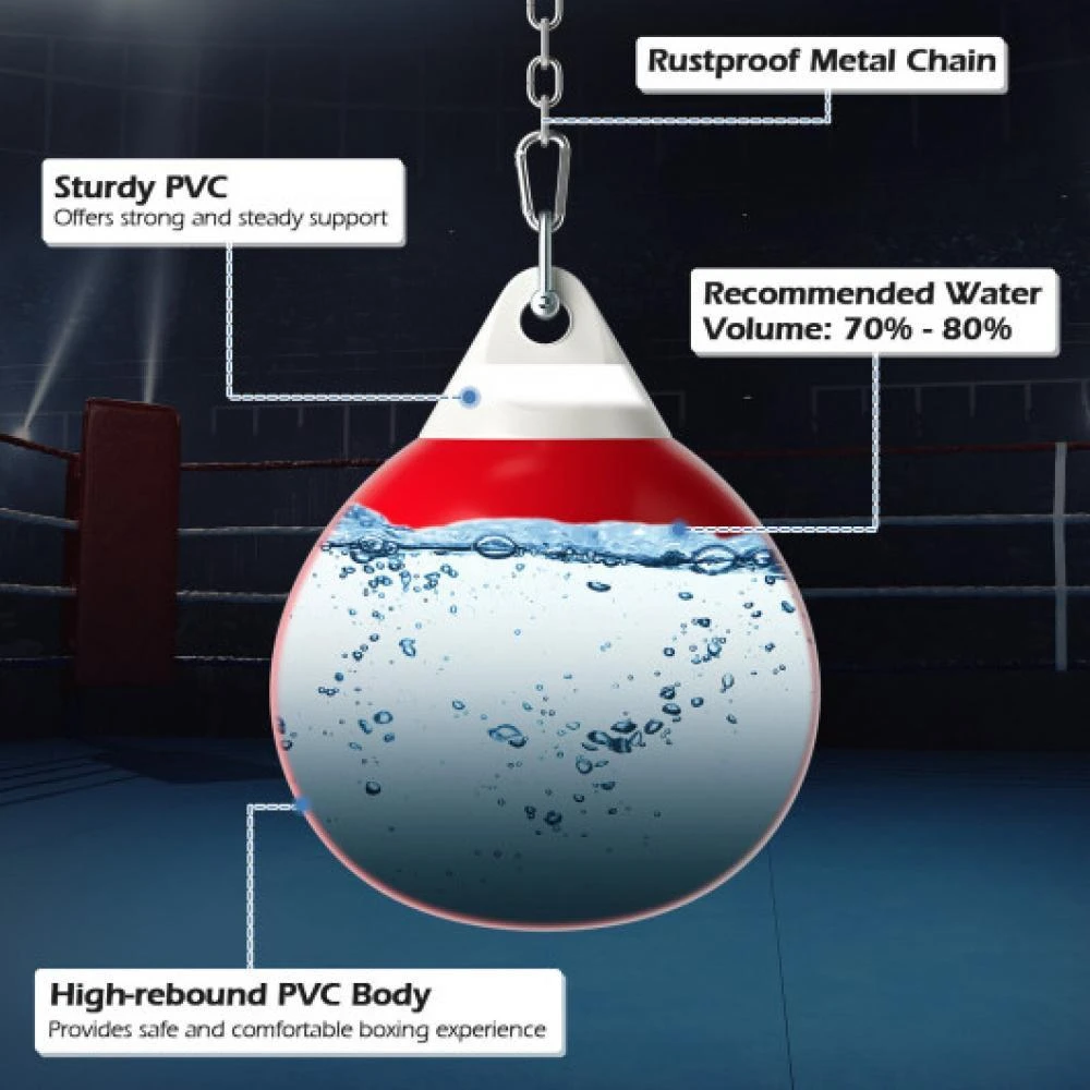 18 Inch 110 Pound Heavy Punching Water Aqua Bag with Adjustable Metal Chain-Red 商品
