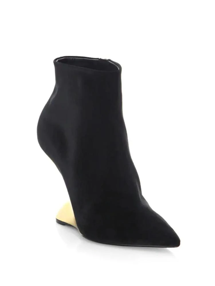 商品Salvatore Ferragamo|Point Toe Velvet Booties,价格¥3267,第1张图片