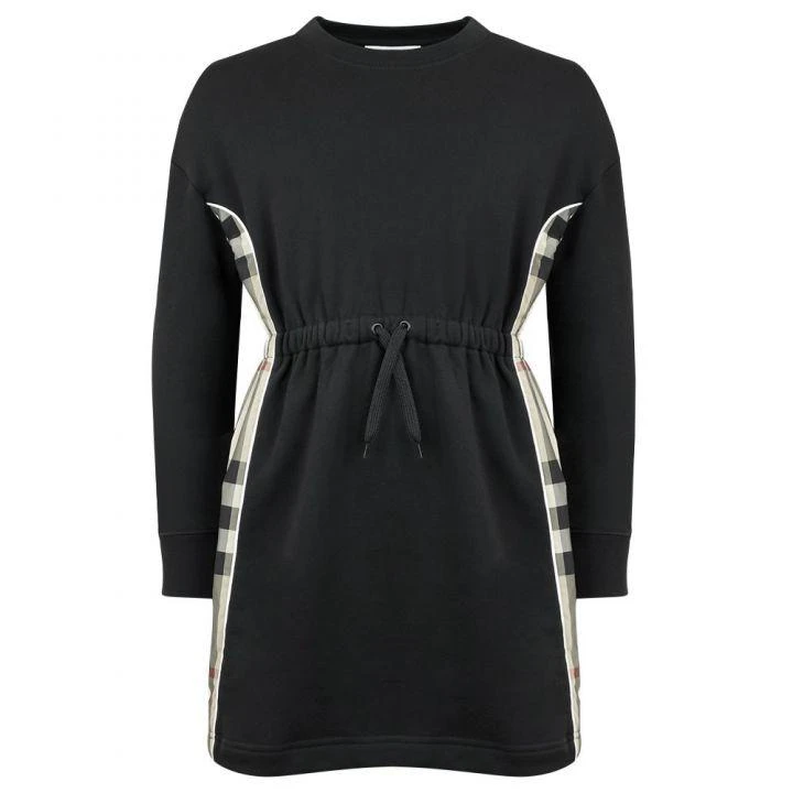 商品Burberry|Black Long Sleeve Check Patch Milly Dress,价格¥1834,第2张图片详细描述