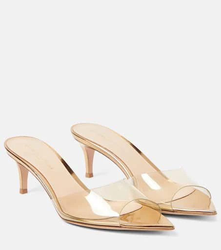 商品Gianvito Rossi|Elle 55 TPU材质与漆皮穆勒鞋,价格¥4265,第1张图片