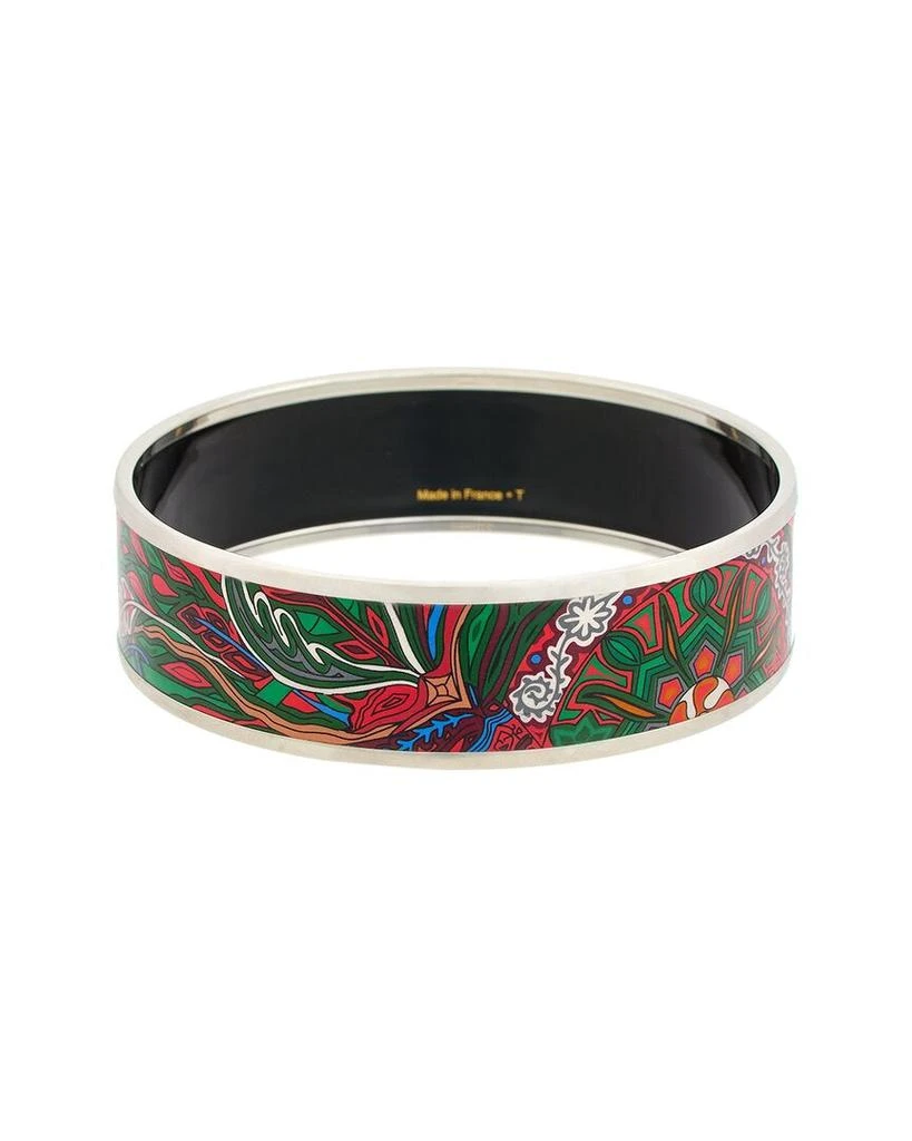 商品[二手商品] Hermes|Hermes Palladium Plated Du Vent L Folk Painted Enamel Bangle (Authentic,价格¥3154,第2张图片详细描述