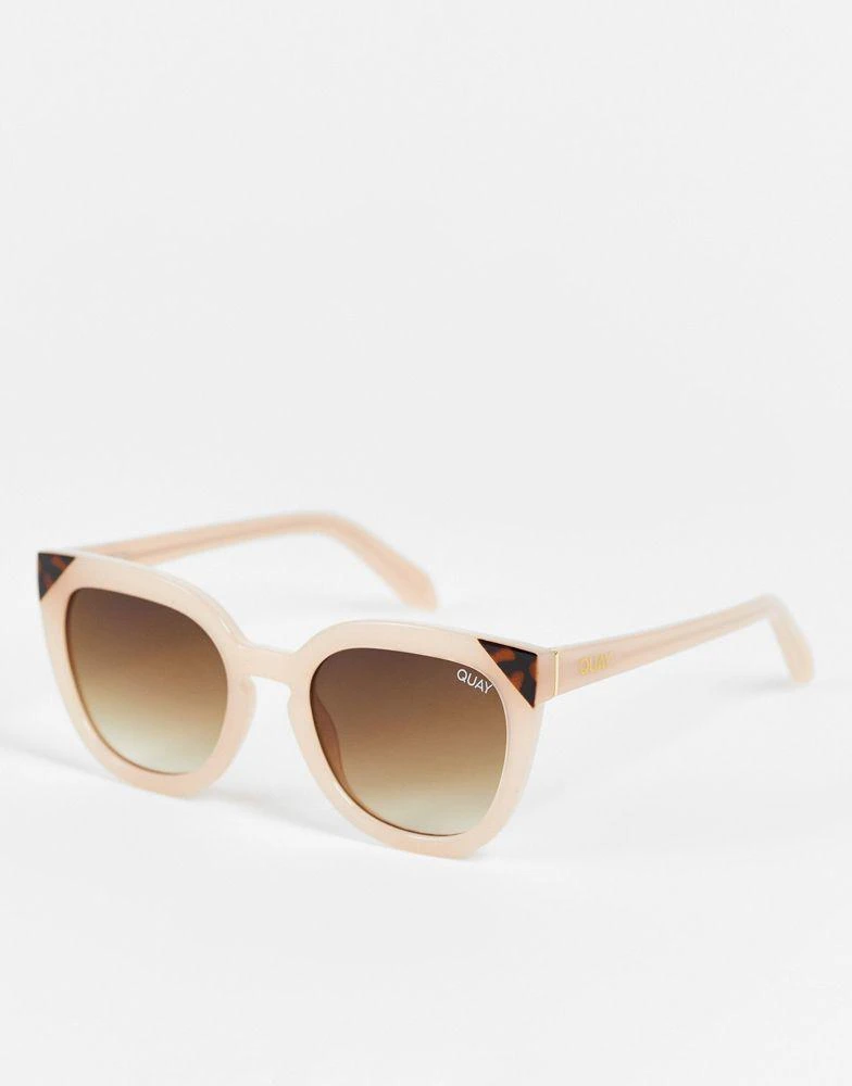 商品Quay|Quay Noosa cat eye sunglasses in pink with tort corners,价格¥217,第1张图片