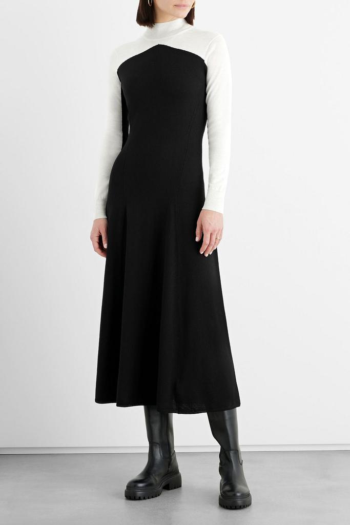 Willow two-tone merino wool midi dress商品第2张图片规格展示