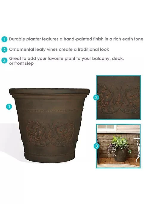 商品belk|Decor 20 In Arabella Polyresin Planter With Uv Resistance   Sable,价格¥712,第4张图片详细描述
