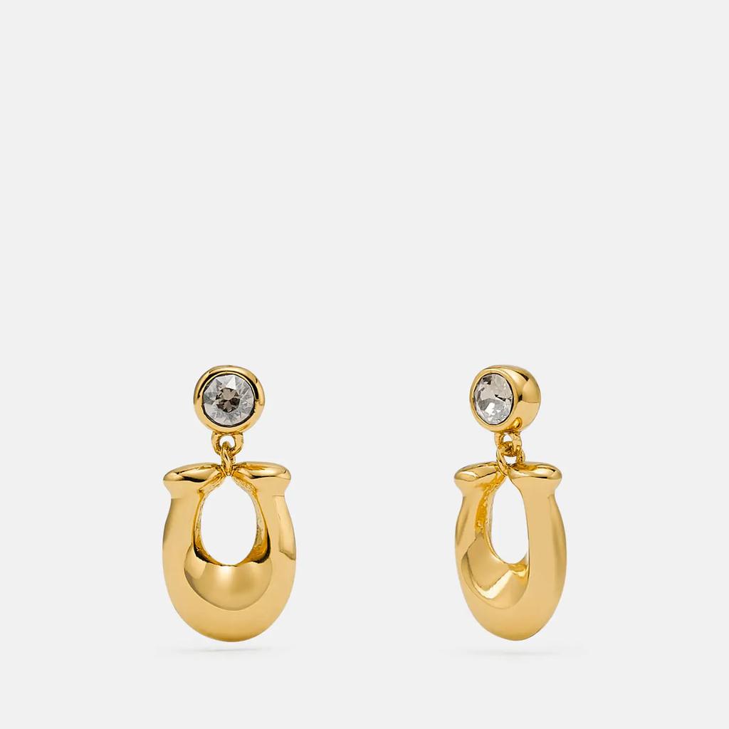 Coach Women's C Crystal Earrings - Gold/Clear商品第1张图片规格展示