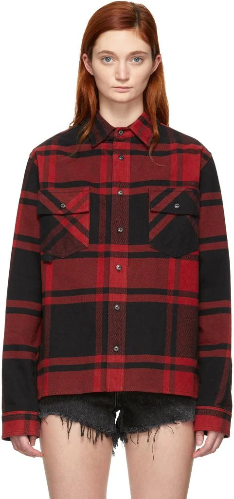 商品Off-White|Black & Red Flannel Stencil Shirt,价格¥5062,第1张图片