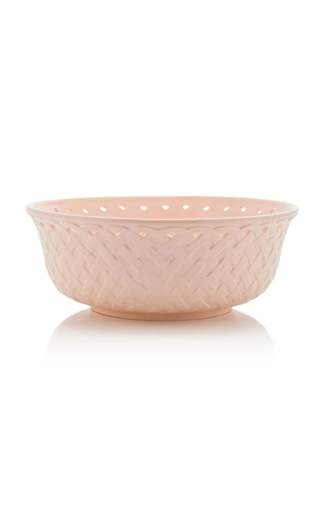 商品MoDA|Moda Domus - Large Openwork Creamware Salad Bowl - Pink - Moda Operandi,价格¥446,第1张图片