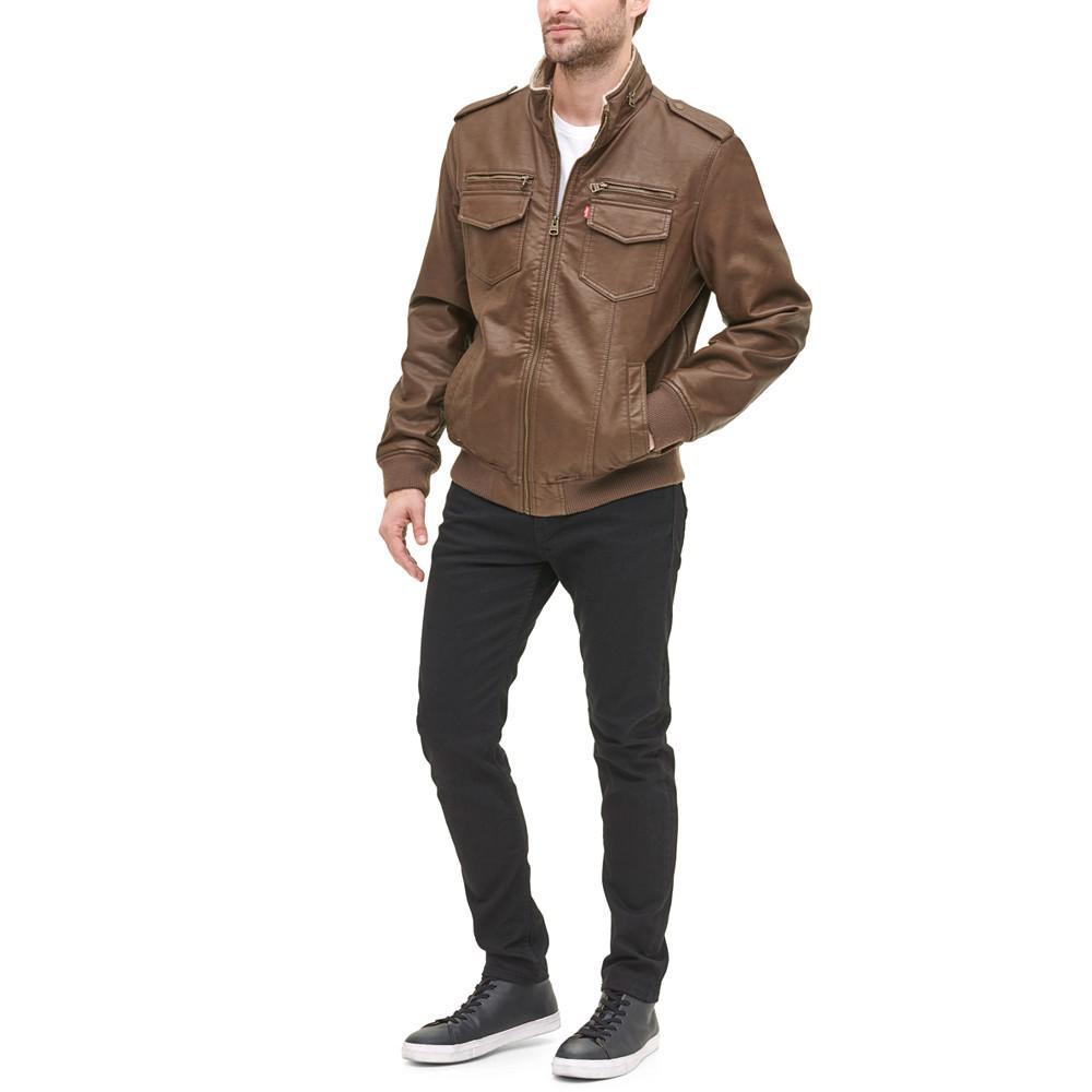 商品Levi's|Men's Sherpa Lined Faux Leather Aviator Bomber,价格¥1166,第6张图片详细描述