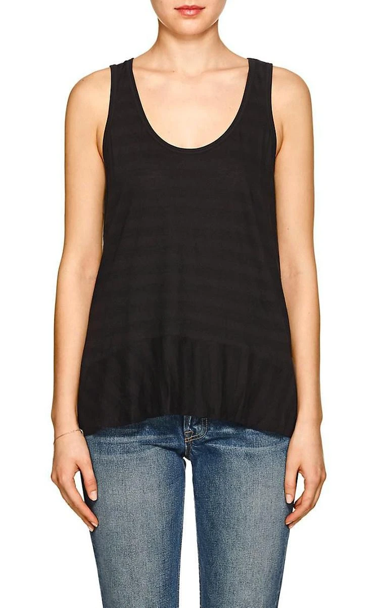 商品Lilla P|Striped Cotton-Blend Peplum Tank,价格¥90,第1张图片