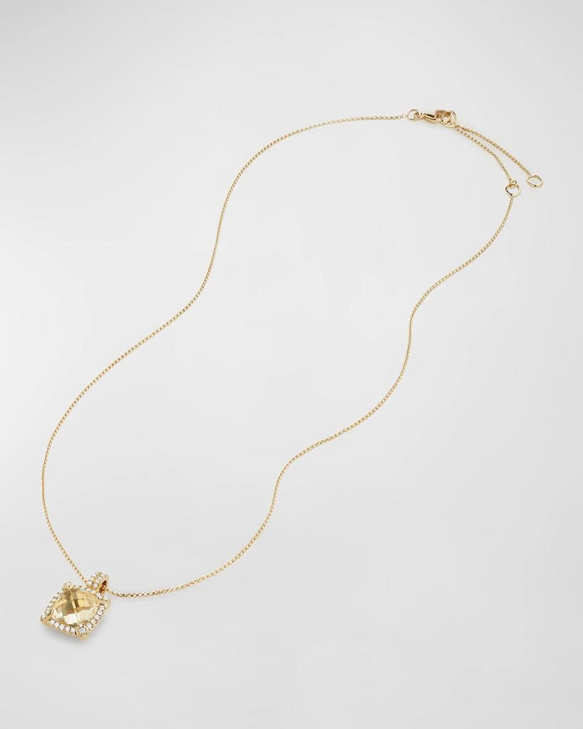 商品David Yurman|Chatelaine Pave Bezel Pendant Necklace with Gemstone and Diamonds in 18K Gold, 9mm,价格¥22502,第3张图片详细描述