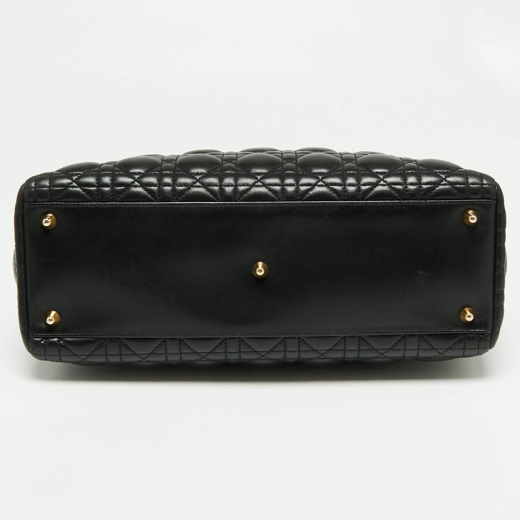 Dior Black Cannage Leather Large Lady Dior Tote商品第6张图片规格展示